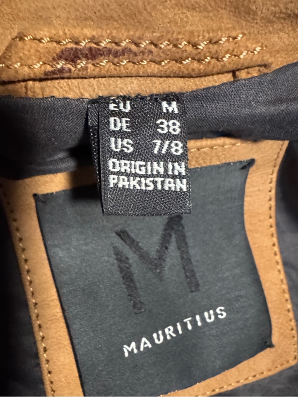 Mauritius Leather Suede Sunburst Back Women's Jacket - Tan - Picture 6 of 7